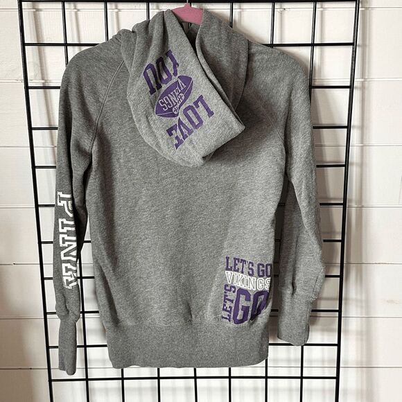 Victoria's‎ Secret Pink Minnesota Vikings Hoodie Womens XS Grey Vintage NFL - Picture 2 of 10